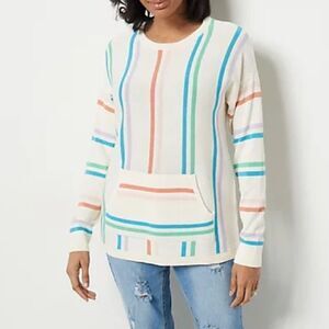 Studio Park x Amy Stran Striped Kangaroo Pocket Sweater